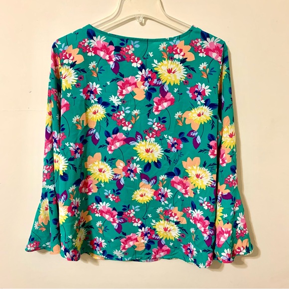 Counterparts Floral Green Blouse/Top - Large - Picture 4 of 7